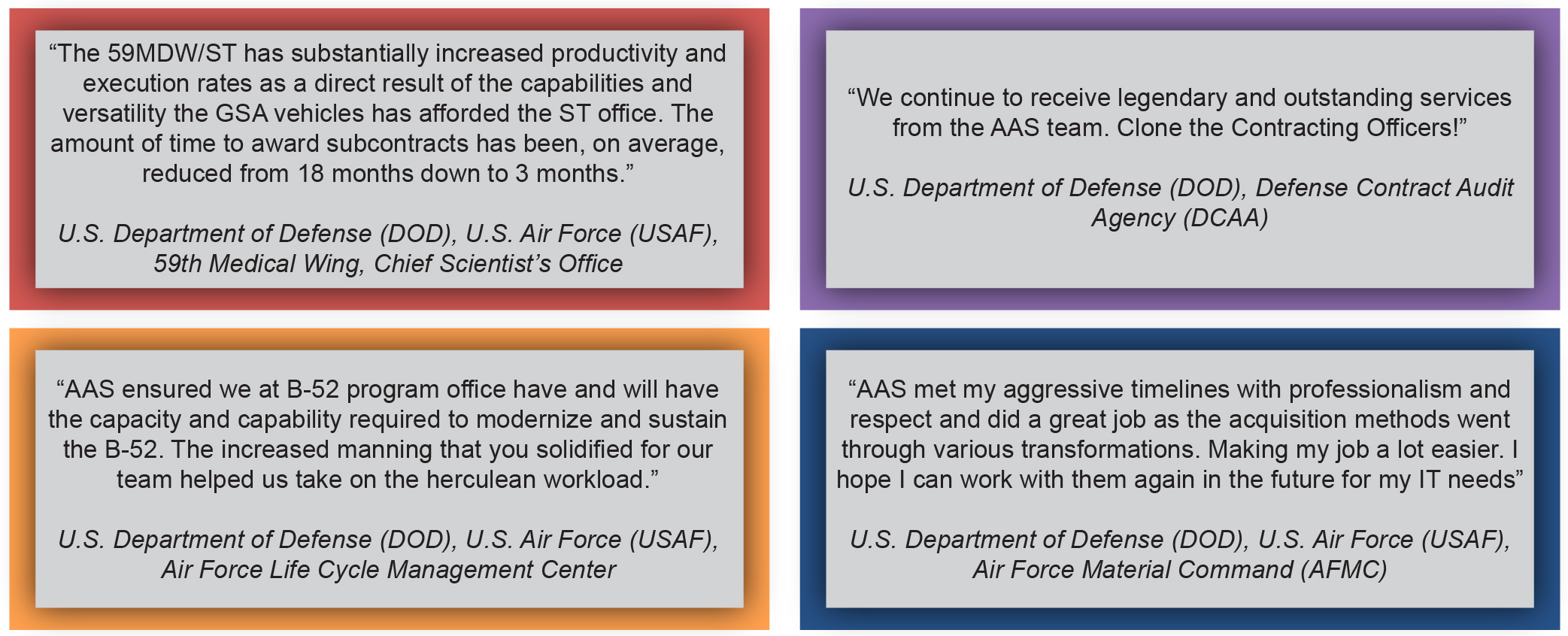 AAS information graphic with testimonials 