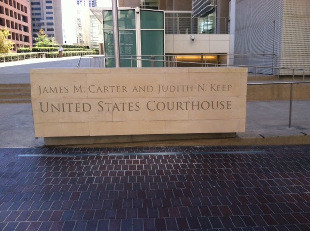 Stone building sign in front of James M. Carter and Judith N. Keep U.S. Courthouse