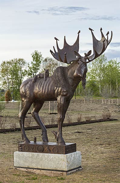 Grand State of Maine, sculpture by Nina Katchadourian, located at the Land Port of Entry, Van Buren, ME