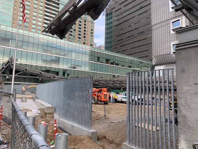 Construction of the new plaza at the San Francisco Federal Building is underway.
