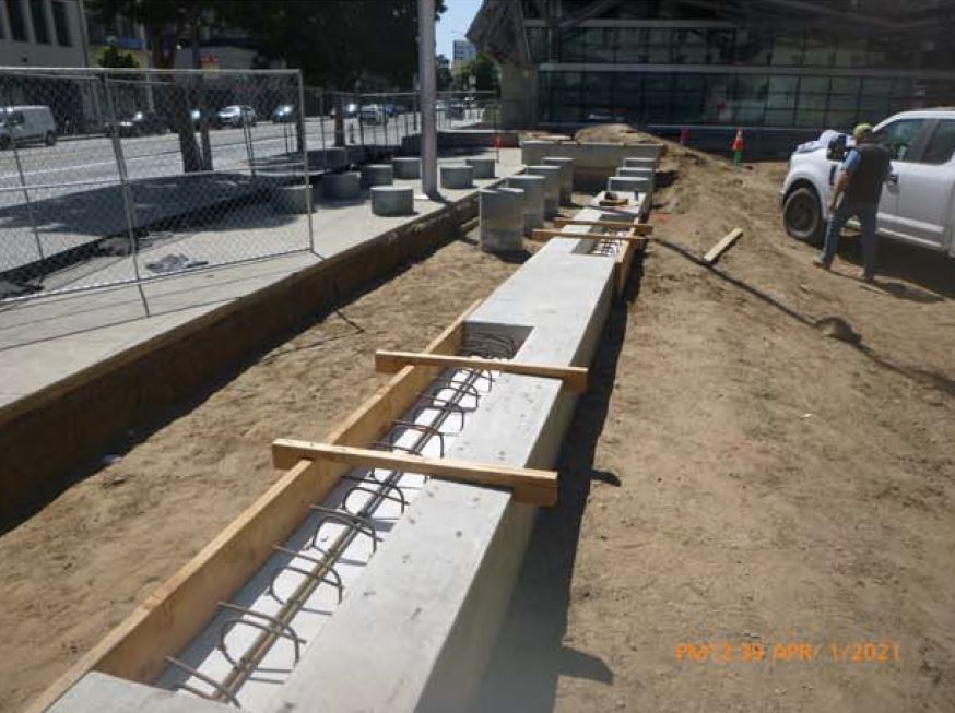 Construction progress at the SFFB Plaza