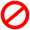 Icon indicating what is not allowed