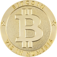 Gold coin representing bitcoin