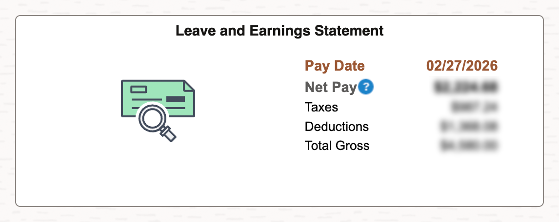 Isolated screenshot of Leave and earnings statement
