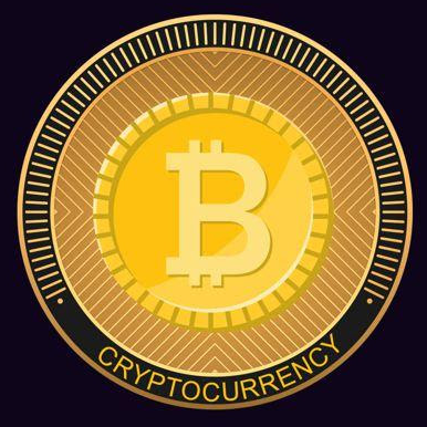 A gold and silver graphic with a stylized B as a dollar sign and text: CRYPTOCURRENCY