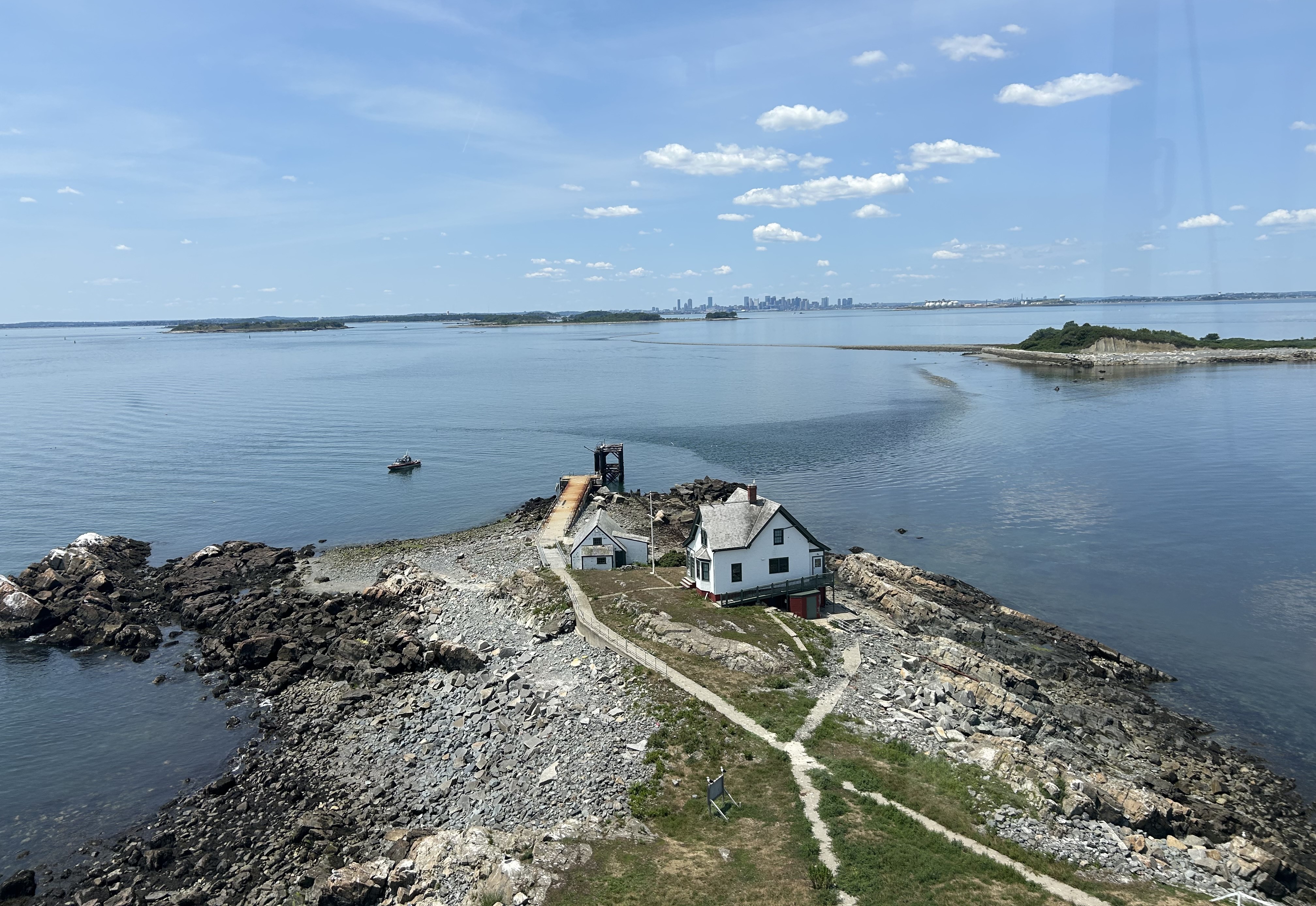 aerial of Boston LIght