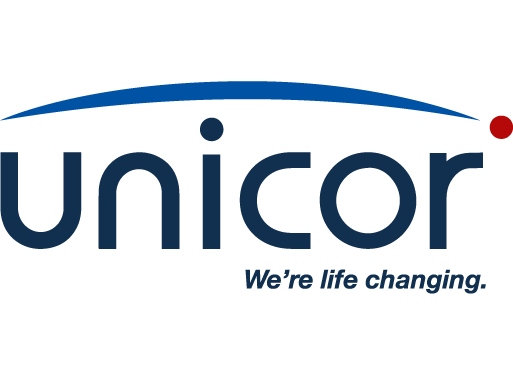 UNICOR logo in dark blue with tagline, We're life changing.