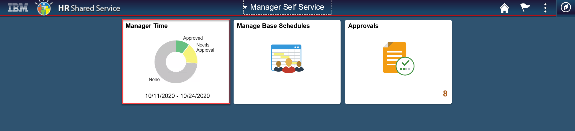 Screenshot of the Self Service home page