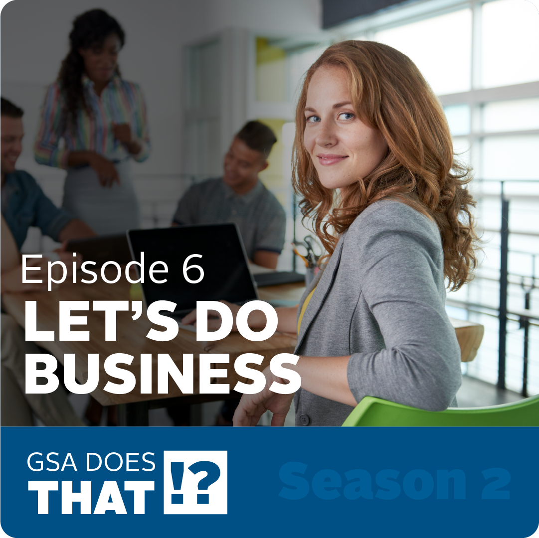 Blue Square that says Episode 6 - Let's Do Business