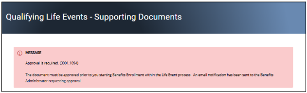 Screenshot of the family member Information page with approval message highlighted