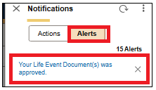 Screenshot of the family member Information page with approval message highlighted