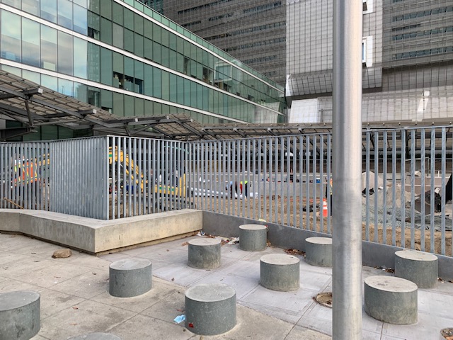 Construction of the new plaza at the San Francisco Federal Building is underway.
