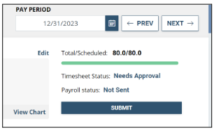 Screenshot of the Pay Period page