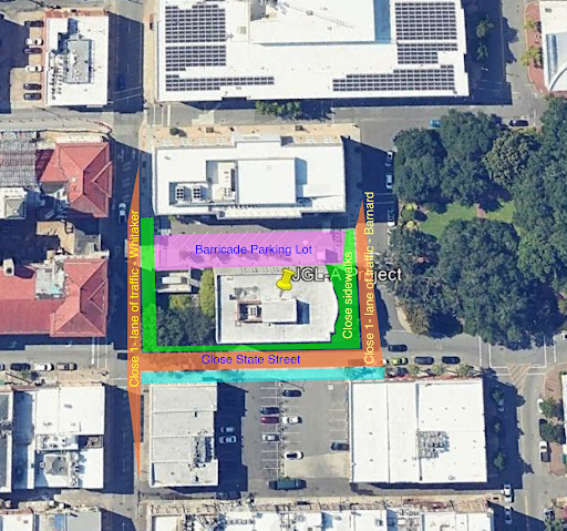 Full closure between Whitaker St. and Barnard St.Existing weekday lane closure between State and York Streets.