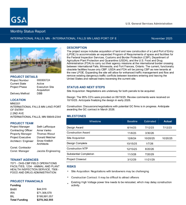 Screenshot of the Monthly Status report