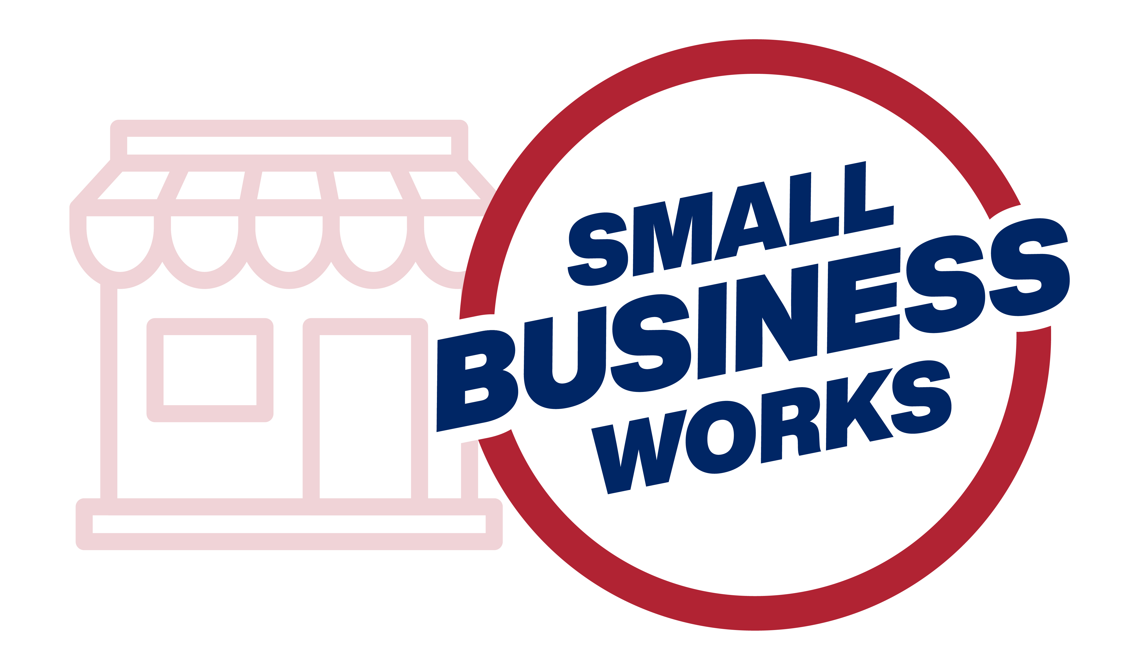 Storefront with the words Small Business Works in a circle.