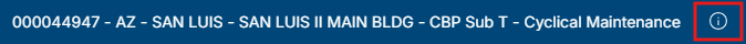 Project launch bar with info icon highlighted