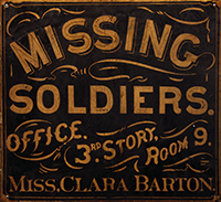 Clara Barton Missing Soldiers Office Sign