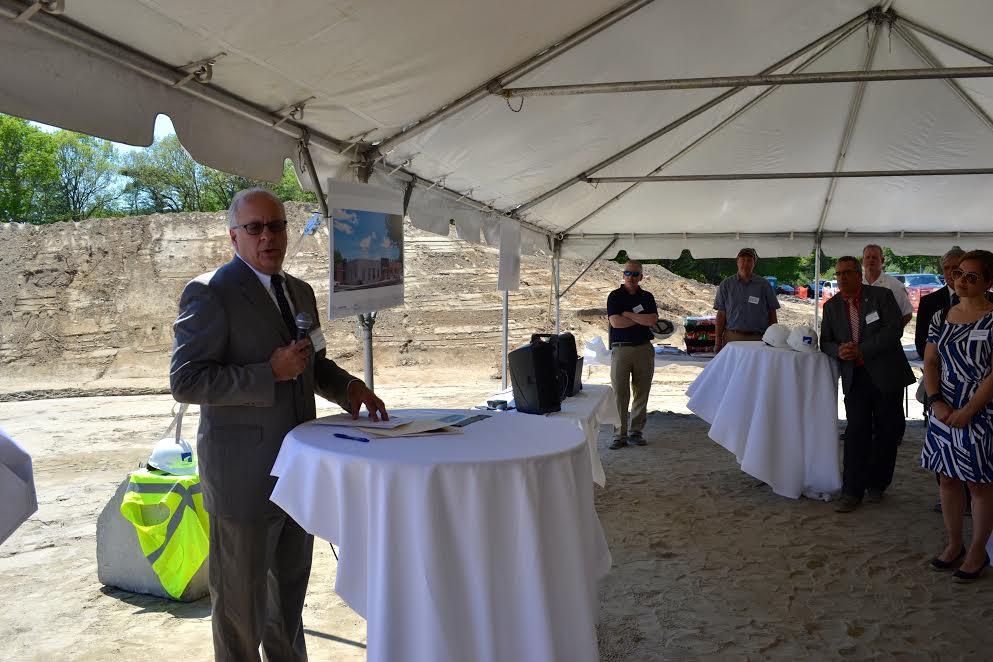 GSA Acting Regional Administrator Glenn Rotondo speaking at groundbreaking for NOAA in Norton, Mass.