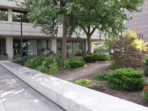 Exterior view of Seiberling Courthouse plaza land