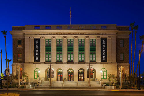 External Shot of the former courthouse, turned Mob Museum