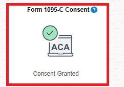 Form 1095-C consent tile highlighted