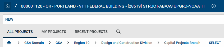 Screen shot of dashboard