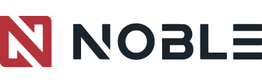 Logo for Noble with red symbol