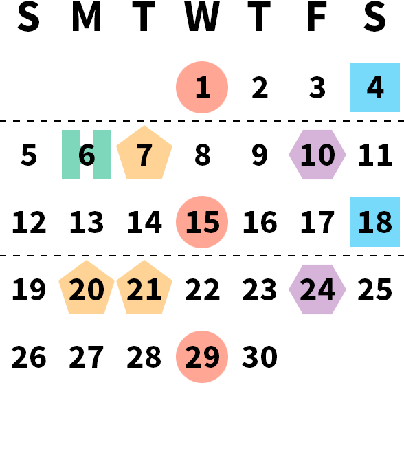 September 2027 calendar month grid with columns for Sunday to Saturday, Wednesday, Sept 1 on first row, and Thursday, Sept 30 on fifth row