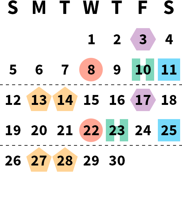 November 2028 calendar month grid