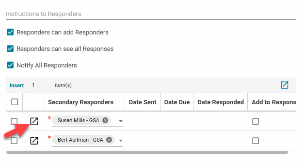 RFI select for more details screenshot of an arrow for secondary responders