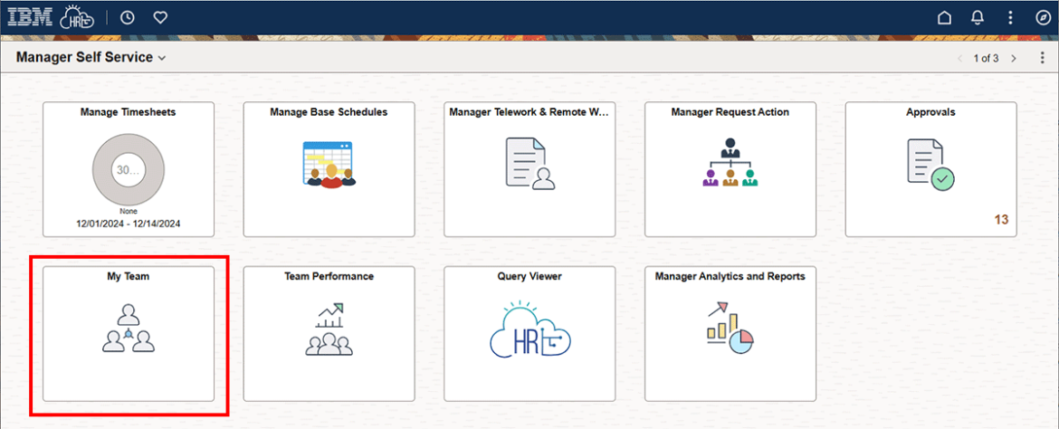 Screenshot showing My Team highlighted in red.