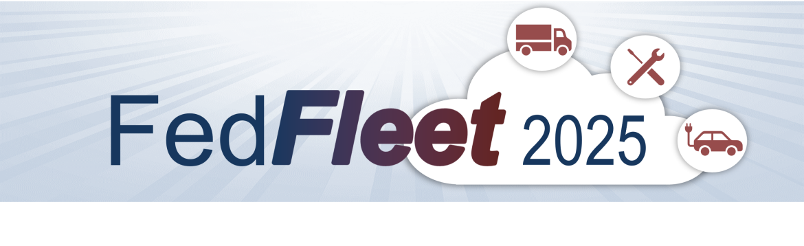 FedFleet 2025 logo: includes FedFleet 2025 in blue and red text with a blue and white background and images of a truck, car, and screwdriver