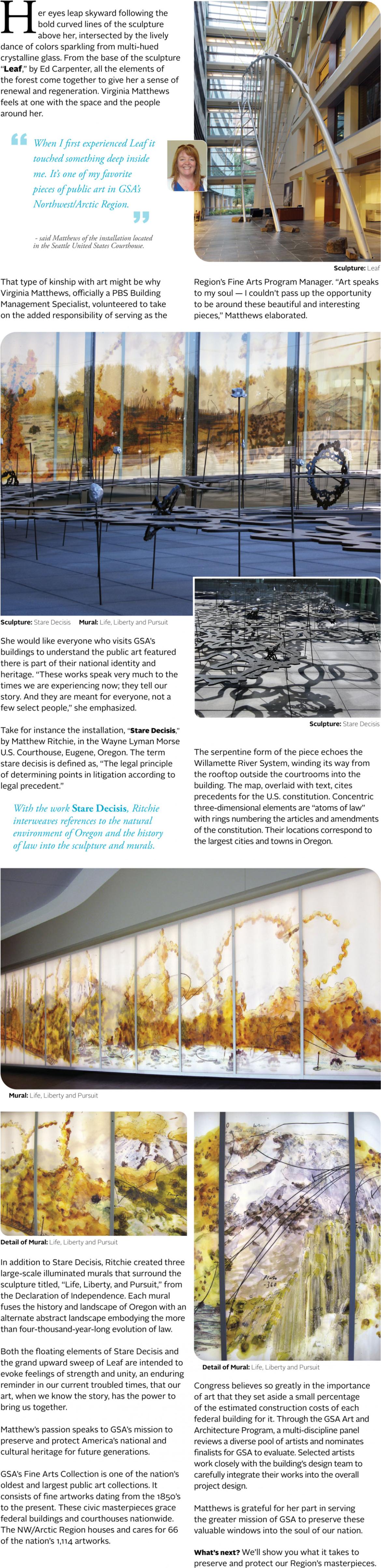 Large page graphic with images and text with title Take a journey to the nation&#039;s unlikeliest museums: our federal buildings