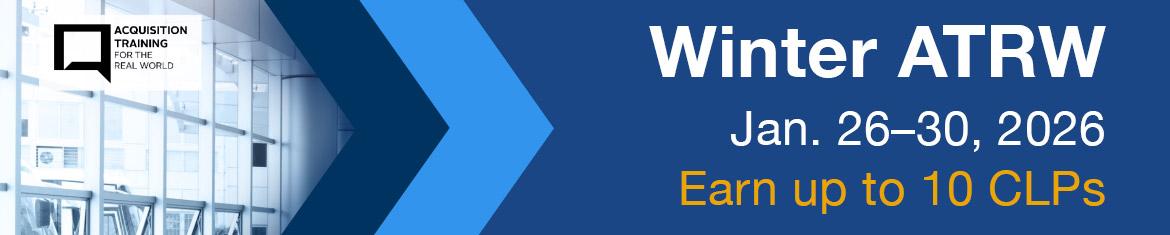  Rectangular blue hued box with text reading Winter ATRW Register Now Jan. 26-30, 2026.