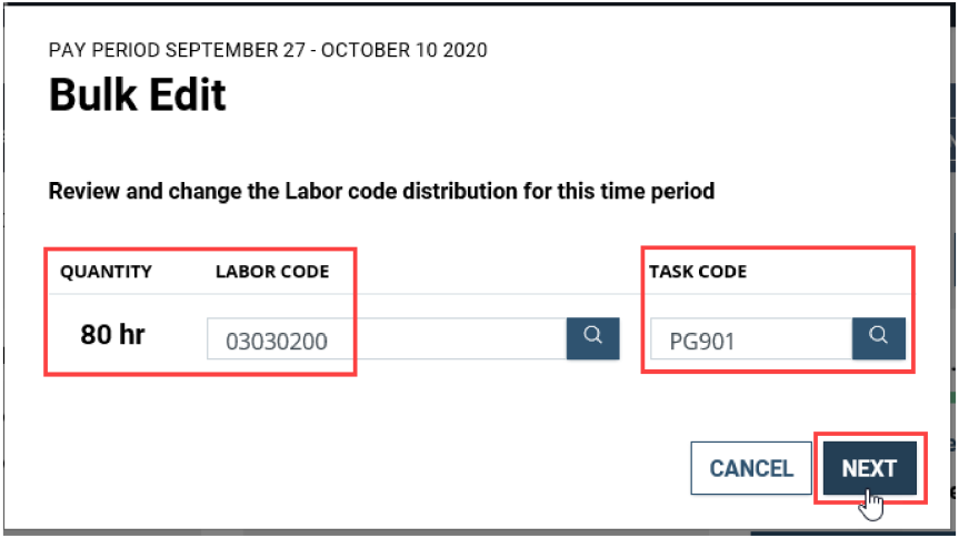 timesheet labor codes