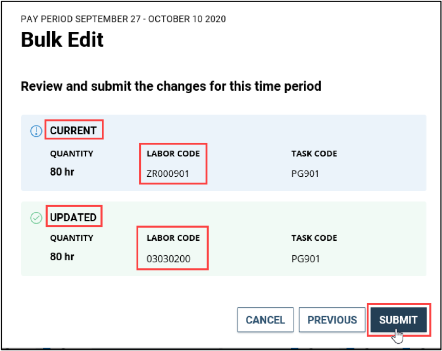 timesheet labor codes