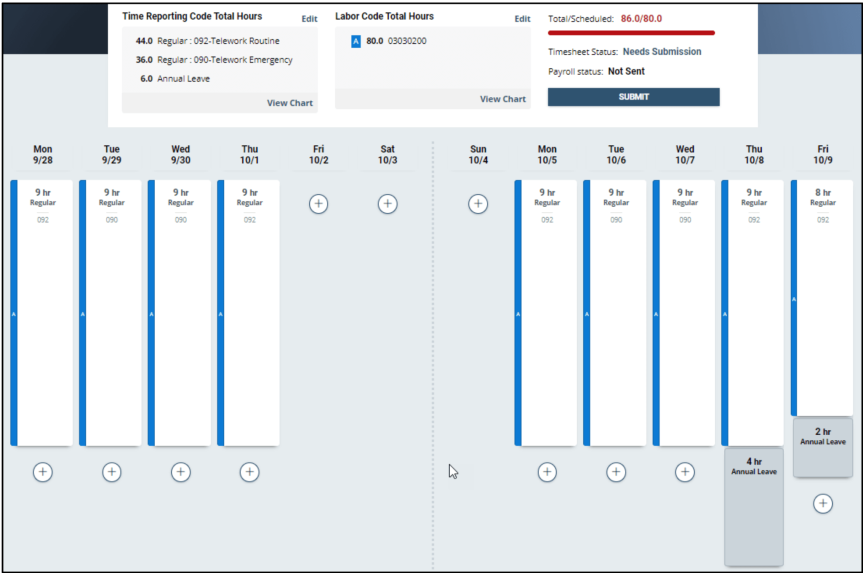 timesheet labor codes