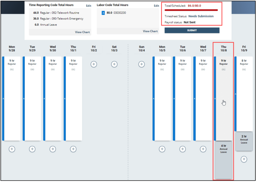 timesheet labor codes