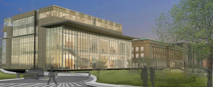 Design drawing for the planned Ashley U.S. Courthouse Annex from the Spielbusch Street view