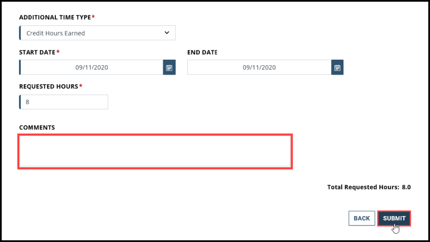 Overtime credit time request image step 6