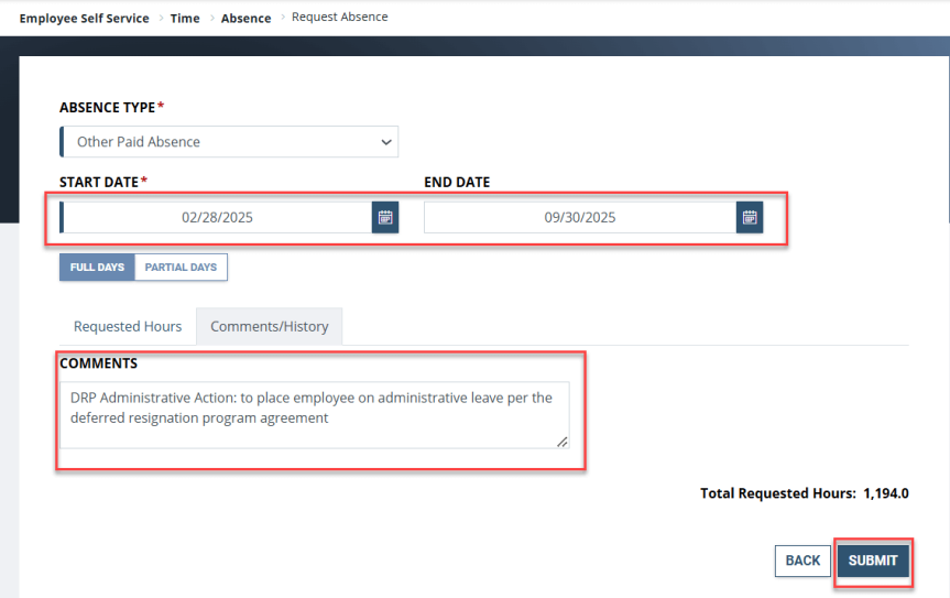  Submit Administrative Leave