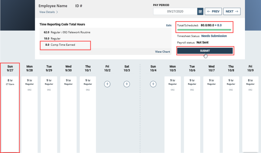 Employee timesheet amend 10