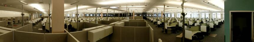A panoramic view of the space GSA's Heartland Region leased on behalf of FEMA for a joint field office in Lincoln, Nebraska. 