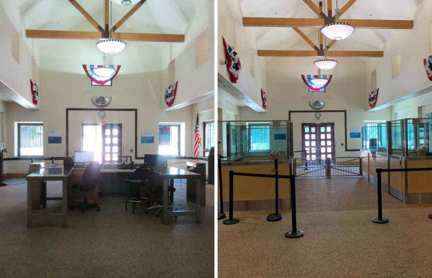 New Booths at the Tecate LPOE. Before and After