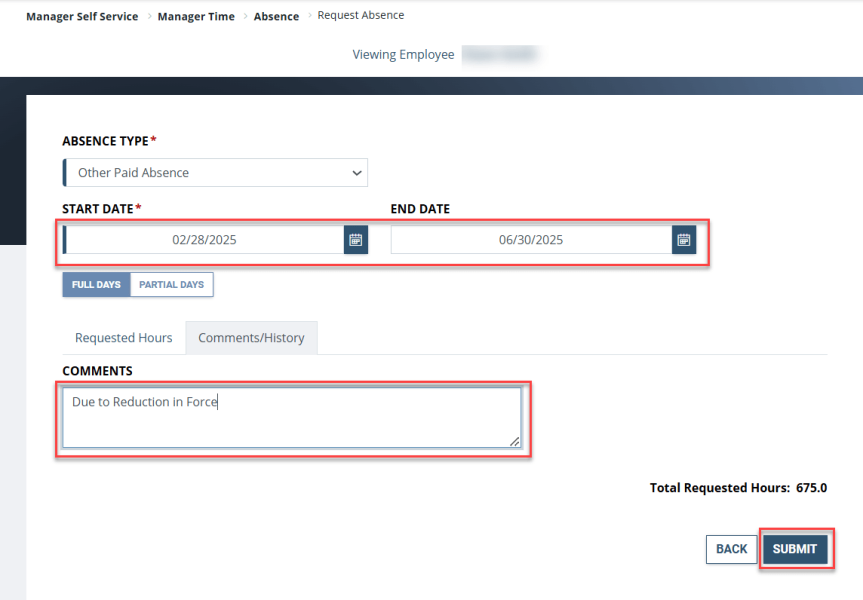  supervisor RIF input request