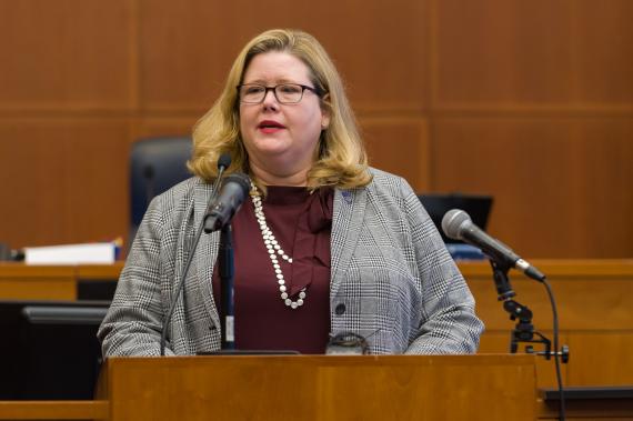 Closeup photo of Administrator Murphy speaking