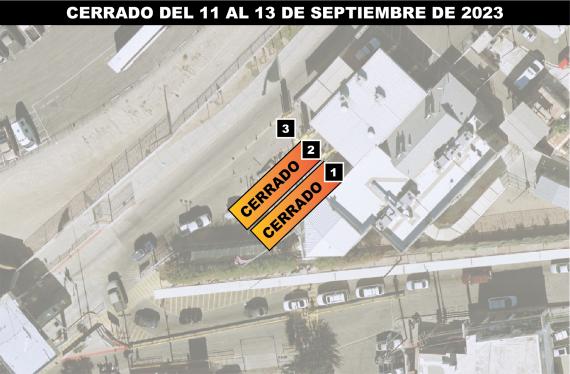 Andrade Map lanes closed lanes 1 and 2