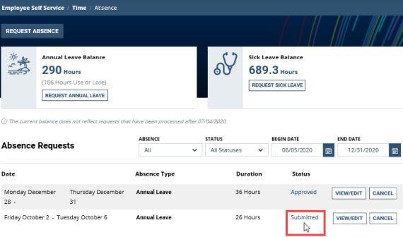 Edit Absence Request 7
