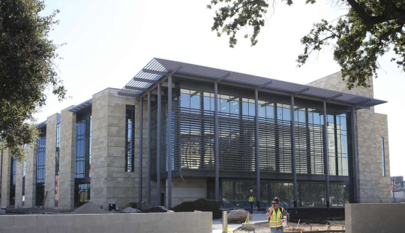 Exterior of New San Antonio Federal Courthouse with a few final construction items in place